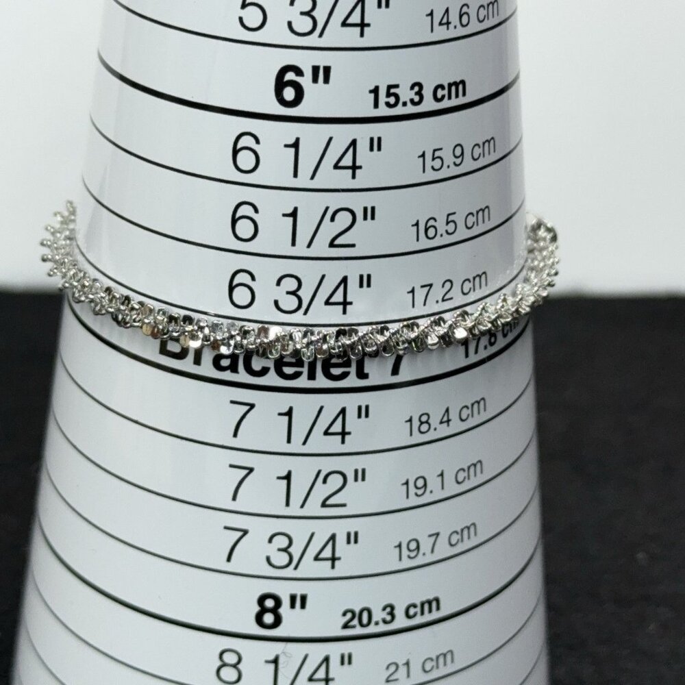 Italian Sterling Silver Bracelet Twisted Textured 7.2g Lobster Closure 6-3/4" - Picture 7 of 8